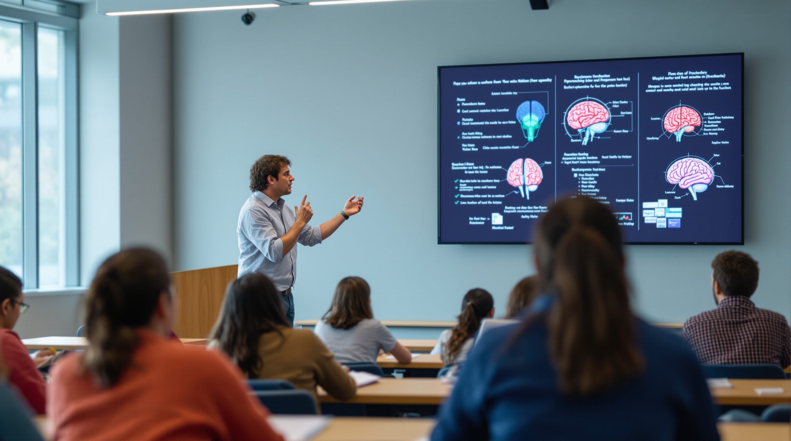 Psychology lecture in university classroom